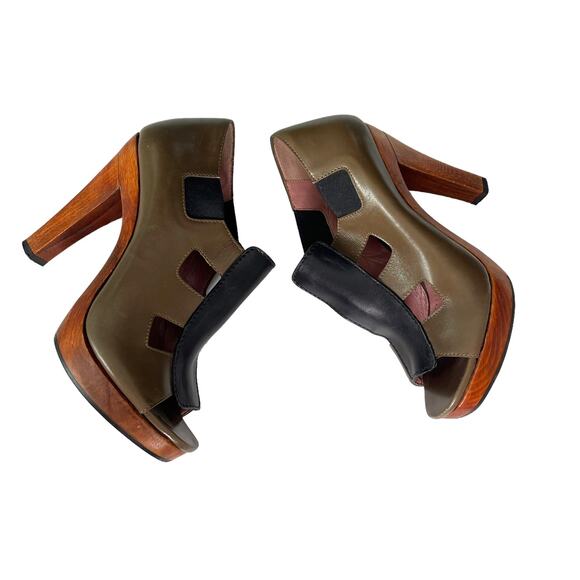 Derek Lam Cage Cut Out Peep Toe Wood Heels 7.5 - Picture 4 of 12